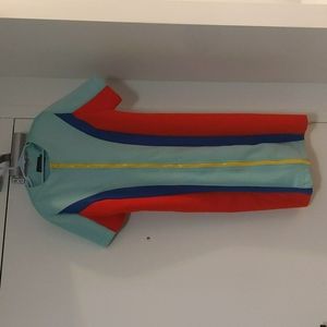 Hayley Elsaesser colour block dress (red, turqoise, yellow, blue), medium